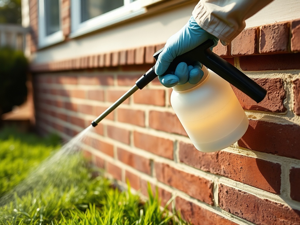 Licensed pest control technician inspecting a Weatherford home